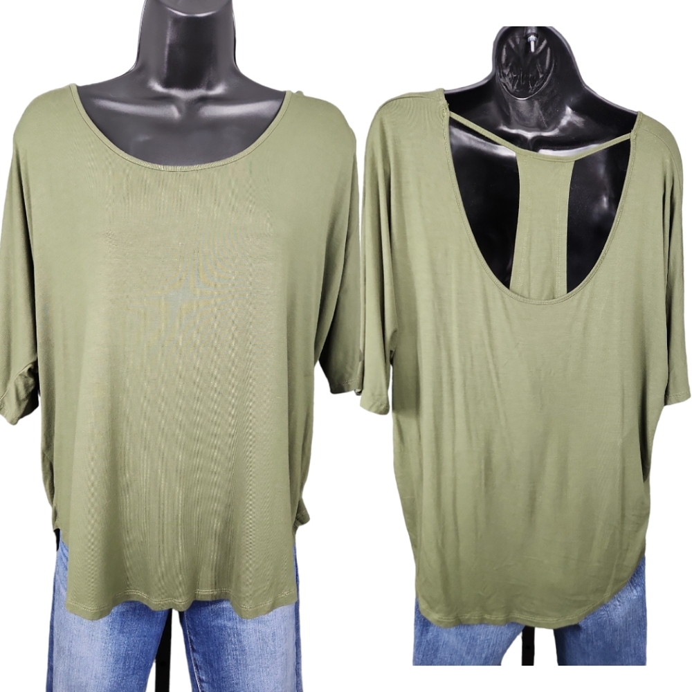 Venus Olive Green Open-Back Strappy Top - Picture 2 of 8